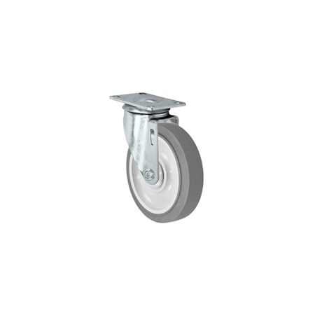Casterhq 5"x1.25" Light Duty TPR FX Formula XS Rubber Wheel, Swivel Caster - 21CS514FX35X-01